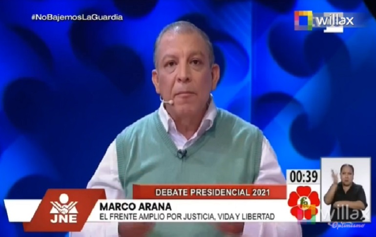 Portada: Marco Arana: "El que tiene mil dólares puede pagar la pensión en Roosevelt, el que tiene 6 mil dólares, como el señor De Soto, puede irse a vacunar"