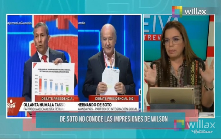 Milagros Leiva sobre el debate: "¿Quién asesora a Hernando de Soto?"