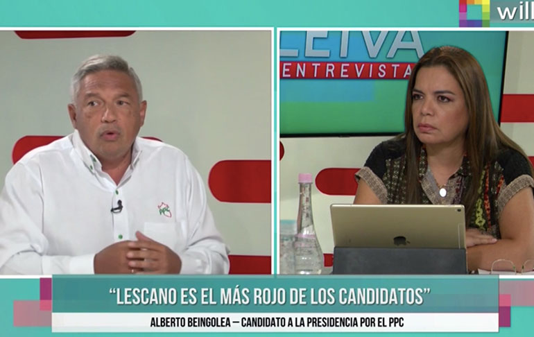 Alberto Beingolea: "Yonhy Lescano es el más rojo de los candidatos"