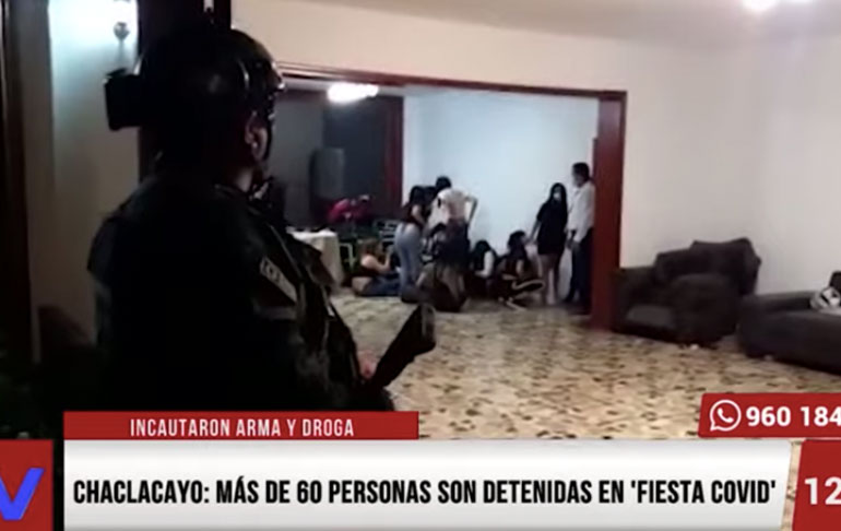 Chaclacayo: Policía detiene a 61 personas en fiesta covid