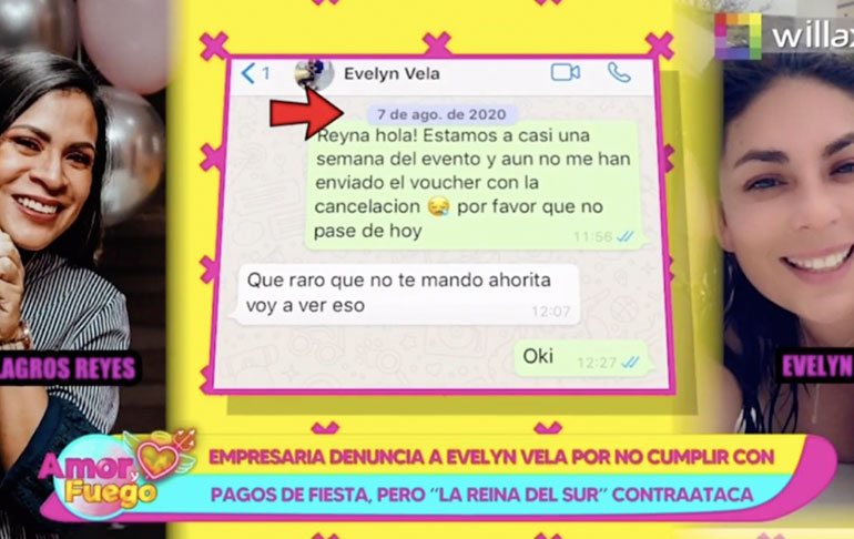 Portada: Amor y Fuego: empresaria denuncia a Evelyn Vela de no cumplir con pagos de fiesta de su hija