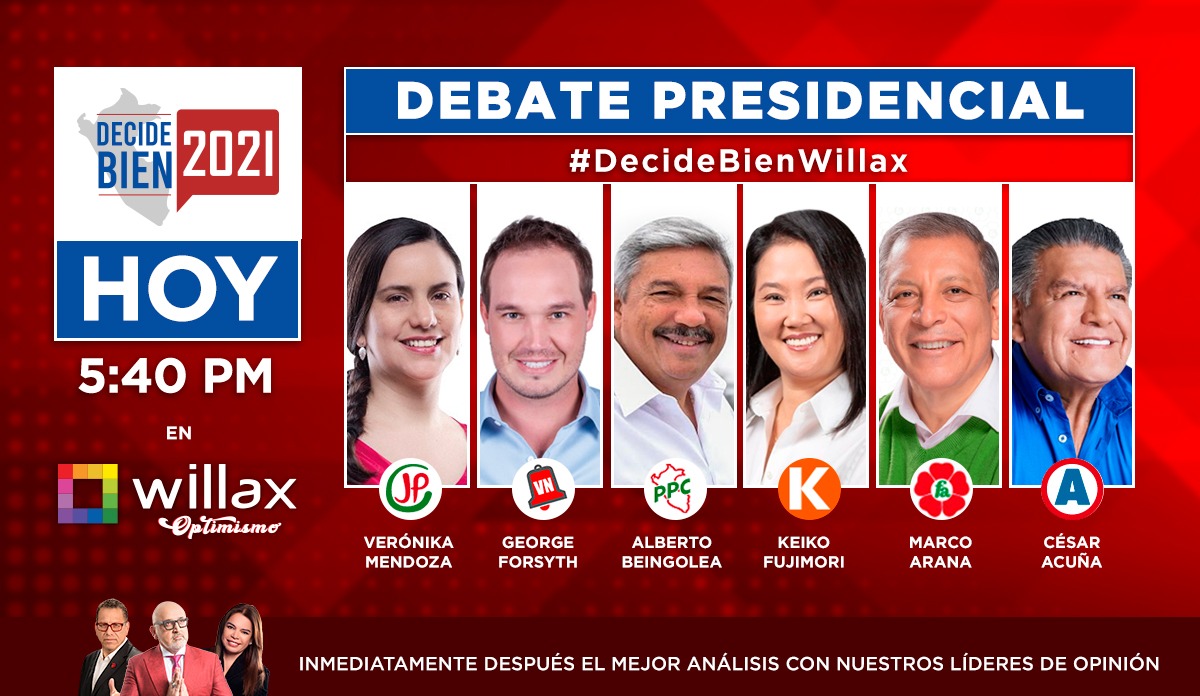 Hoy empieza el debate presidencial del JNE por Willax