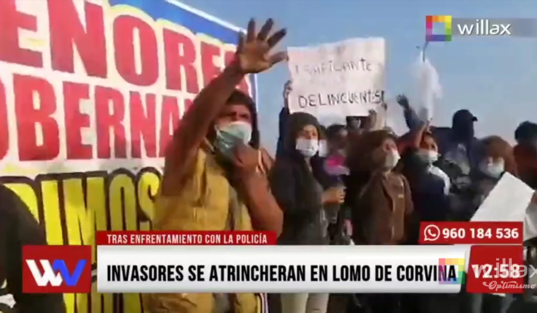 Portada: Invasores se enfrentan a la policía en Lomo de Corvina