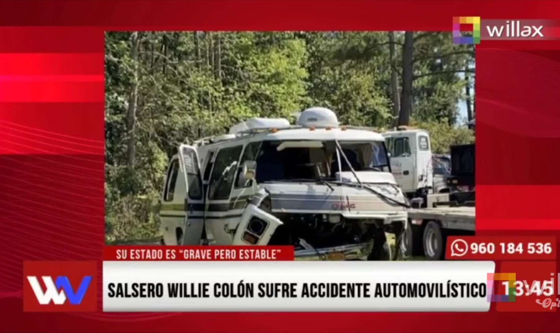 Portada: Willie Colón grave tras accidente