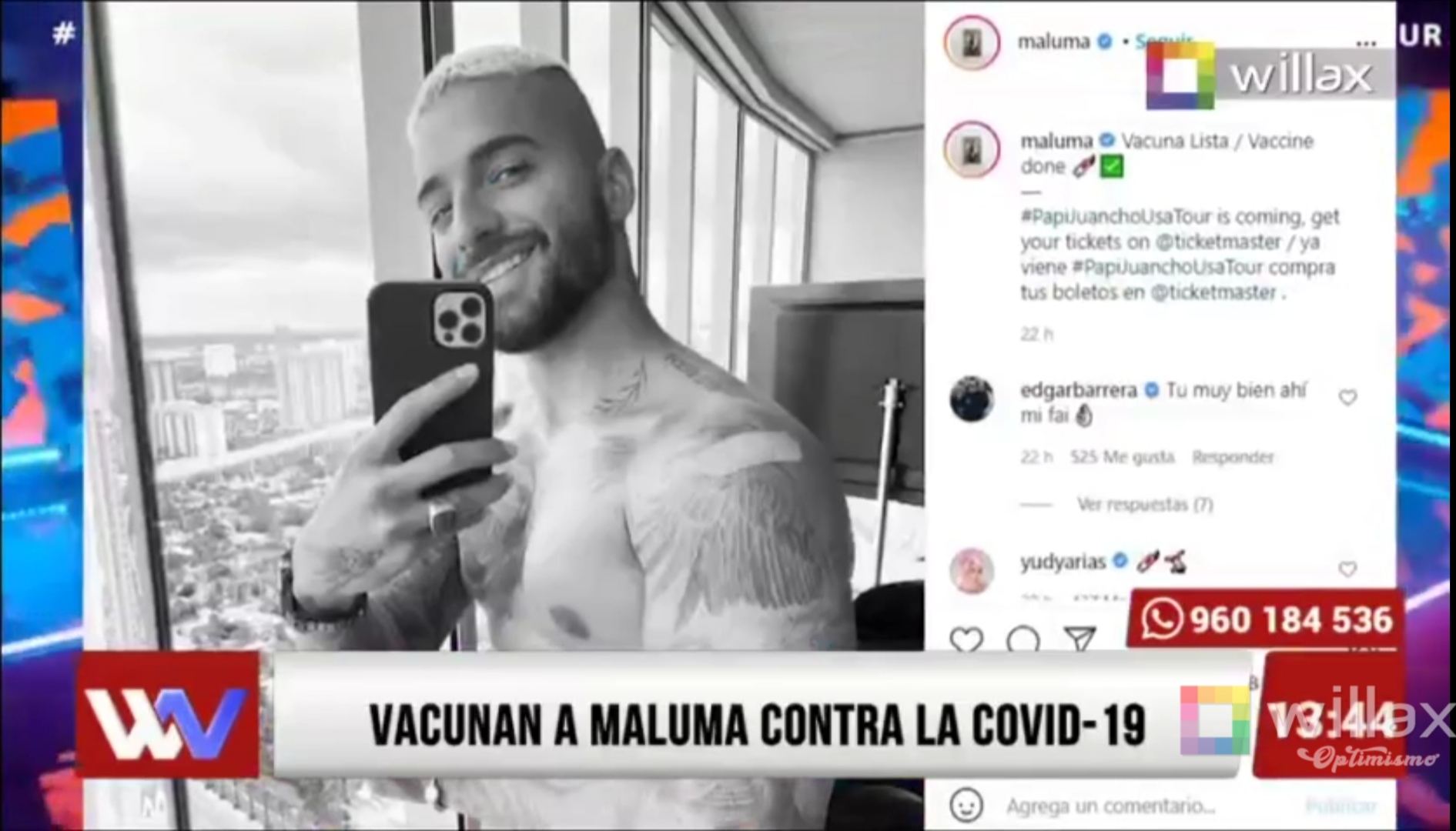 Portada: Maluma anuncia que recibió la vacuna contra la COVID-19