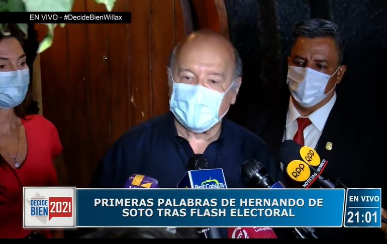 Hernando de Soto tras flash electoral: "Es evidente que el margen es bien estrecho"