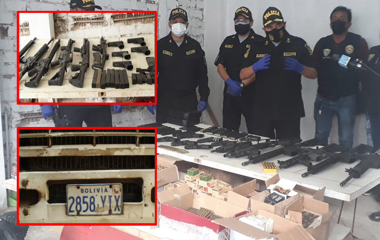 Lurín: Detienen a tres sujetos de nacionalidad boliviana que se dedicaban al tráfico de armas [FOTOS]
