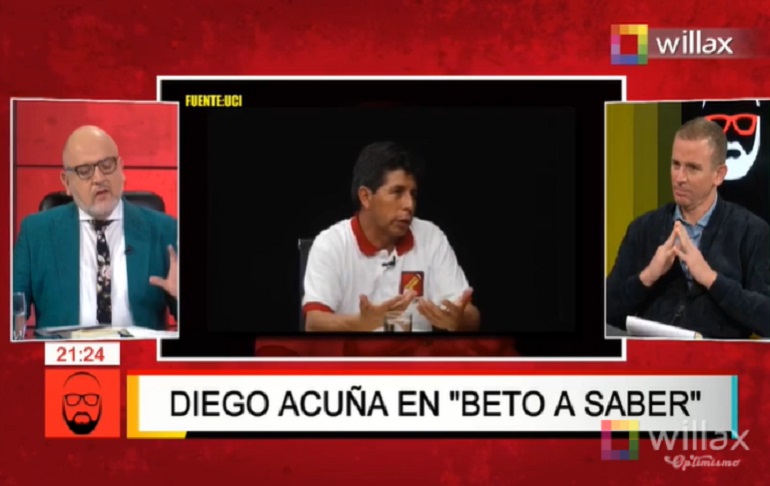 Periodista Diego Acuña: "El verdadero Pedro Castillo es el que habló conmigo"