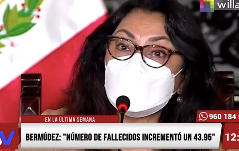 Violeta Bermúdez: "En la última semana se incrementó a 43.9% el número de fallecidos"
