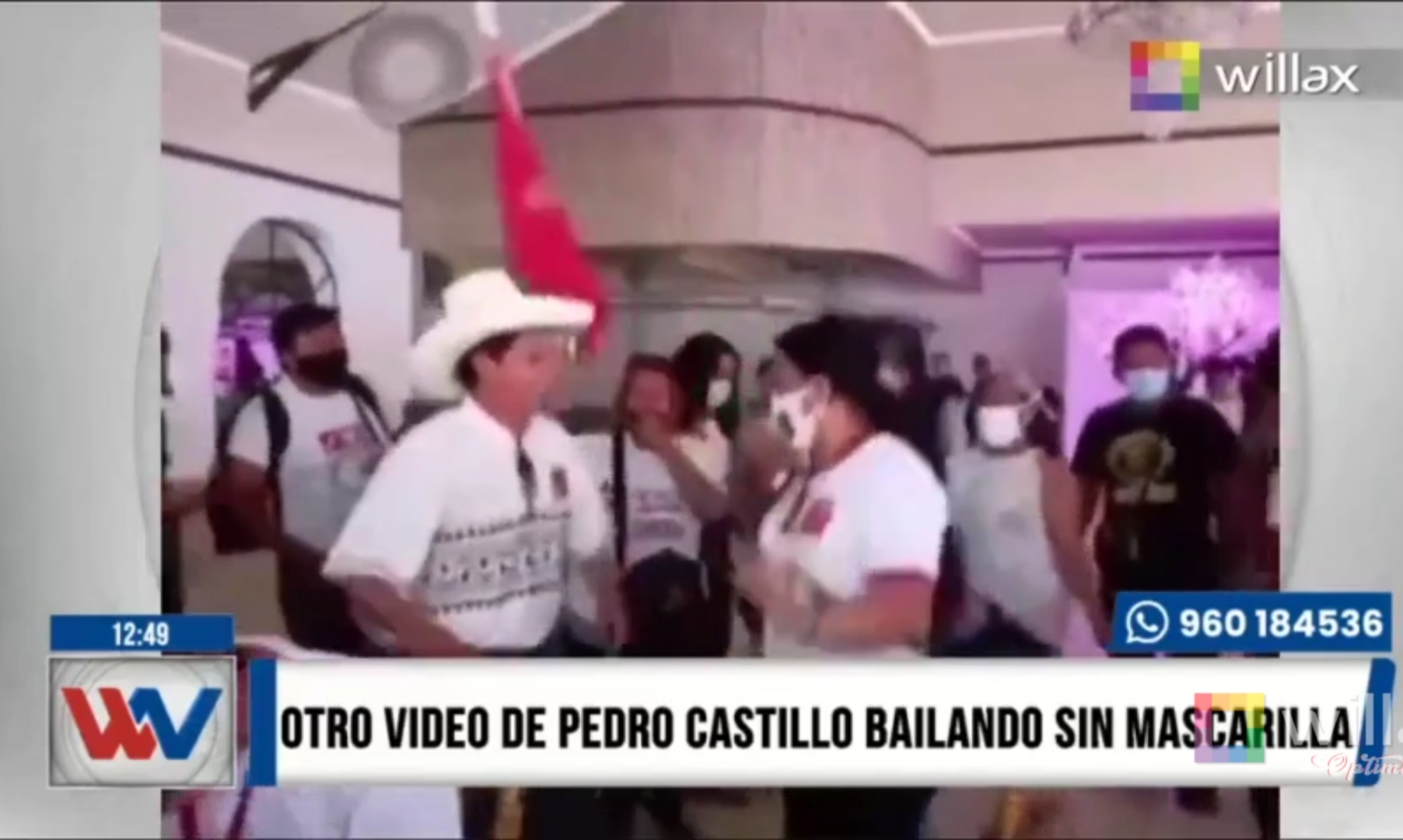 Portada: Otro video de Pedro Castillo bailando alegremente sin mascarilla