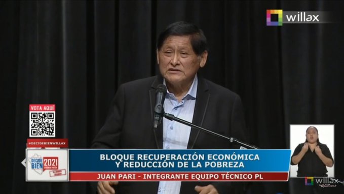Juan Pari: "Es importante que los peruanos tengan empleo impulsado por el Estado"
