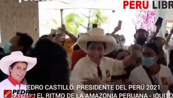 Pedro Castillo es captado celebrando y bailando sin mascarilla ni distanciamiento