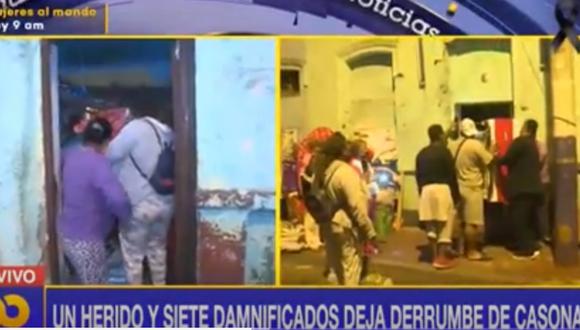 Un herido y siete damnificados dejó derrumbe de una casona en La Victoria