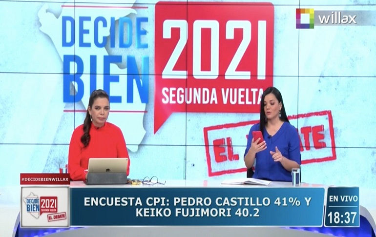 Portada: Encuesta CPI: Pedro Castillo 41 % y Keiko Fujimori 40. 2 %