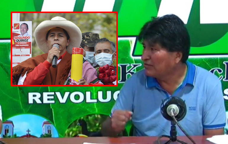 Evo Morales sobre victoria de Pedro Castillo en la primera vuelta: "El programa que presentó es casi el mismo programa que presentamos en el 2005"