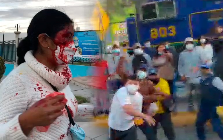 Denuncian que simpatizantes de Pedro Castillo atacaron a pedradas a caravana de Fuerza Popular en Arequipa (VIDEOS)