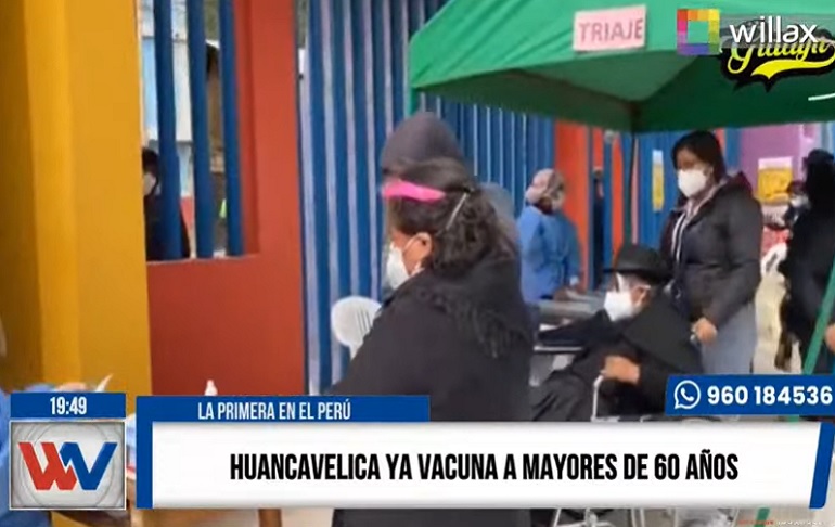Huancavelica ya vacuna a mayores de 60 años
