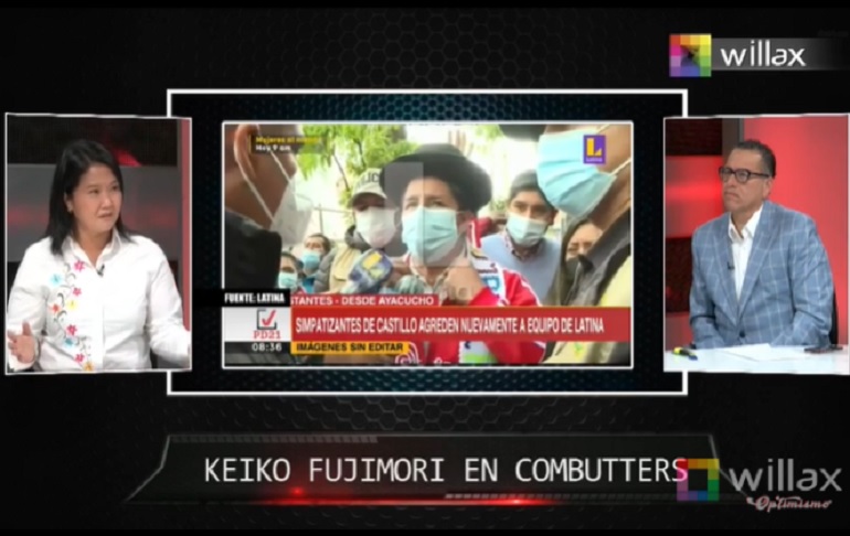 Keiko Fujimori sobre agresiones a periodistas: Lo que estamos viendo ahora es el comienzo de lo que sería el totalitarismo
