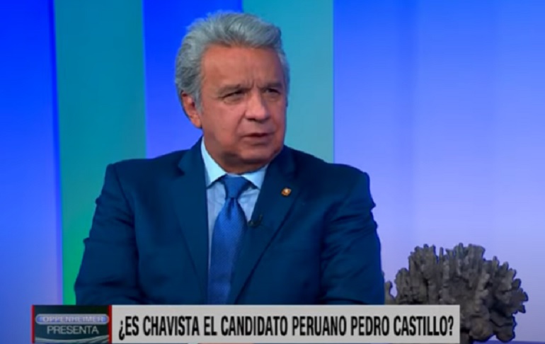 Lenín Moreno: Pedro Castillo es chavista y tiene origen en Sendero Luminoso [VIDEO]