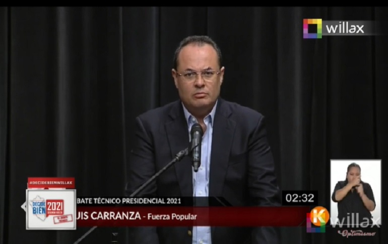 Portada: Luis Carranza dice que el plan de gobierno de Fuerza Popular tiene 3 ejes: Salud, comida y trabajo