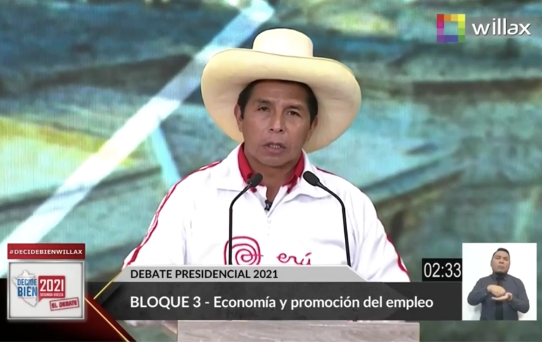 Pedro Castillo: "El Estado debe controlar a la población y al mercado"