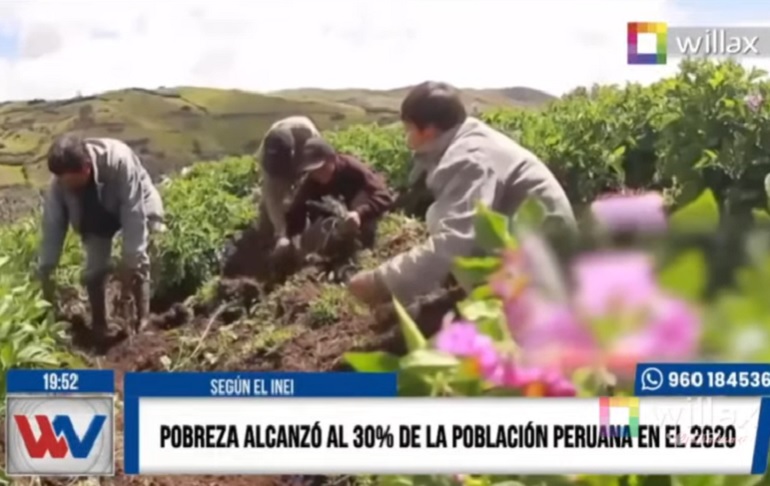 Portada: Pobreza alcanzó al 30% de la población peruana en el 2020