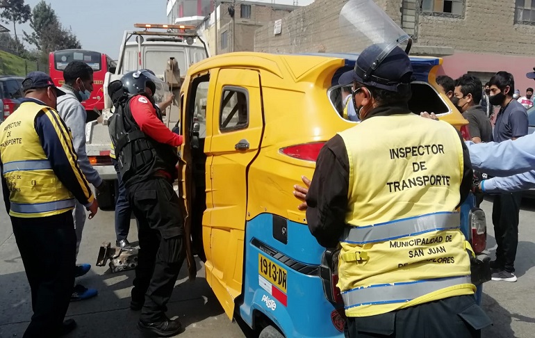 SJM: Mototaxista atropelló a motociclista por darse a la fuga en Pamplona Baja