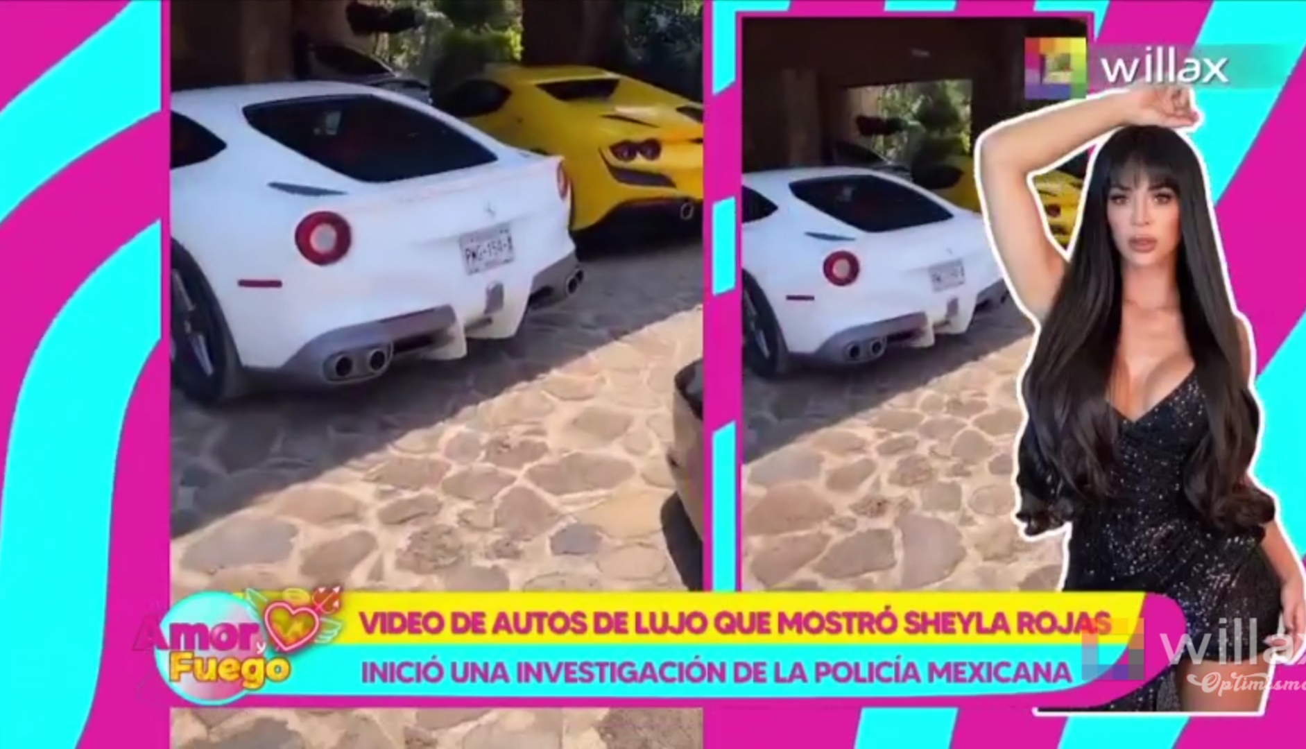 Portada: Amor y Fuego: Video de autos de lujo que mostró Sheyla Rojas inició una investigación de la policía mexicana
