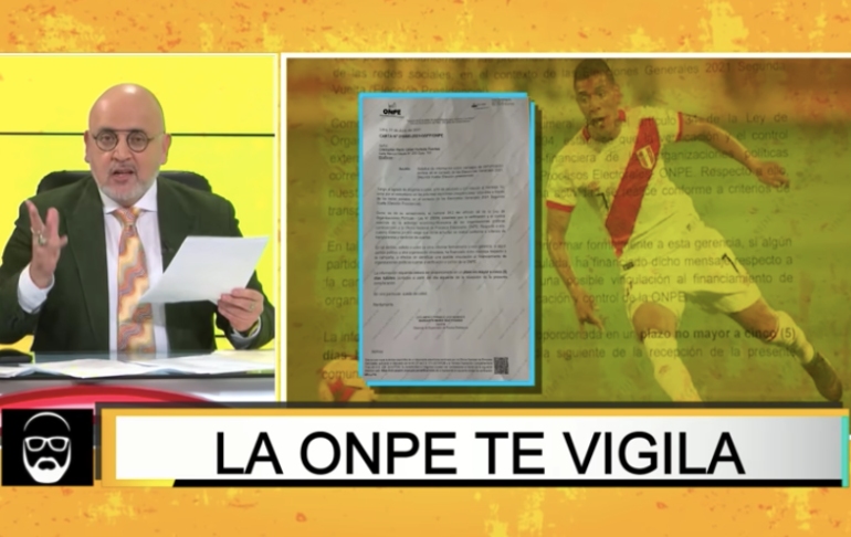 Beto Ortiz: "¿Quién le ha dicho a Margarita María Díaz Picasso, de la ONPE, que tiene derecho a amonestar a un ciudadano que opina?"