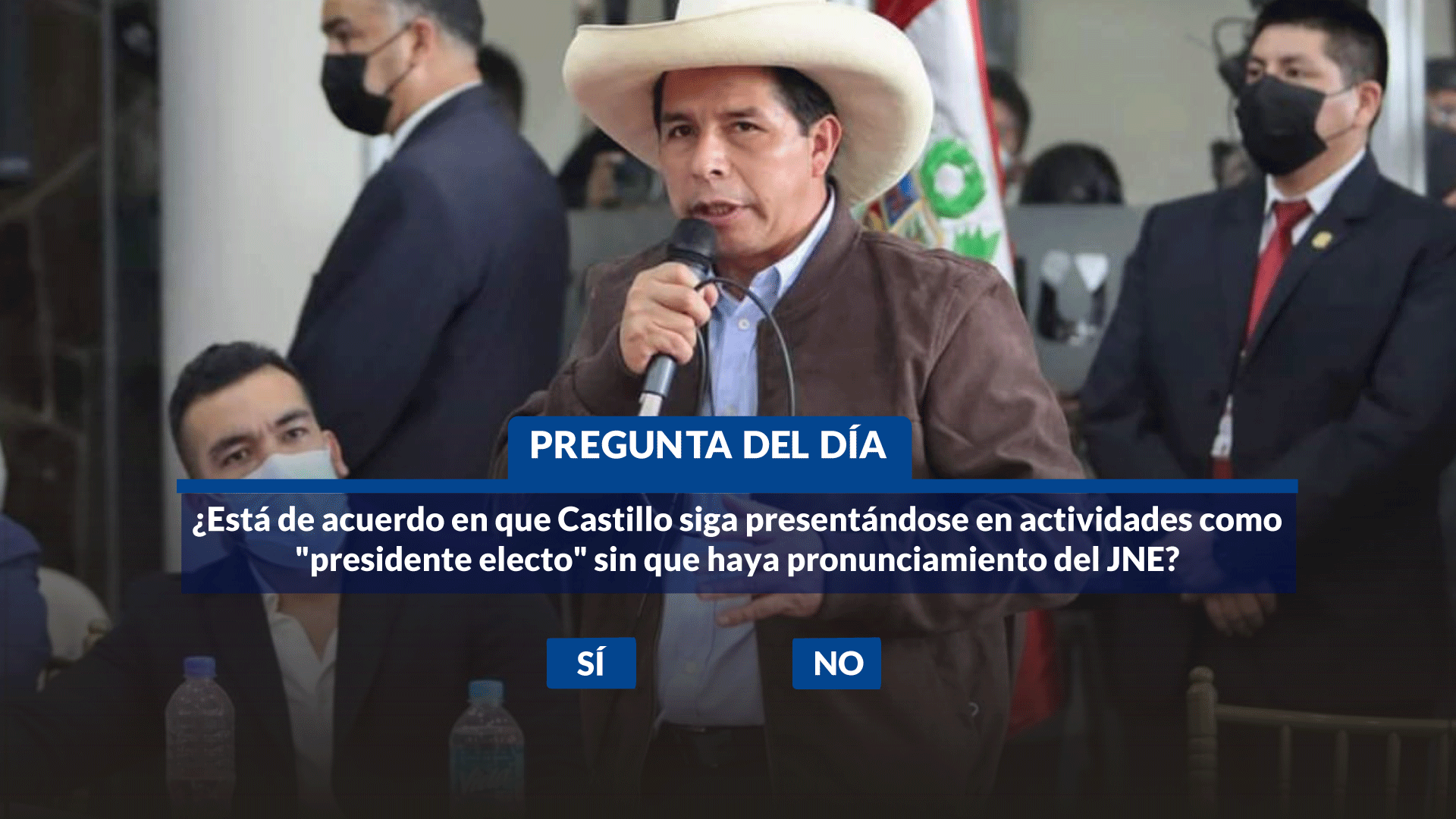Portada: Encuesta Willax: ¿Está de acuerdo en que Castillo siga presentándose en actividades como "presidente electo" sin que haya pronunciamiento del JNE?