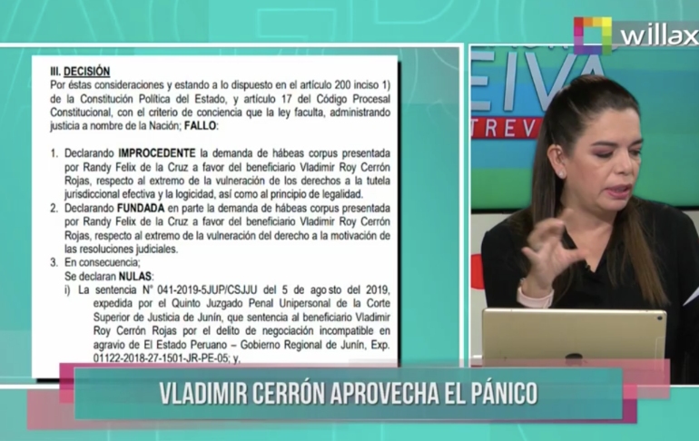 Milagros Leiva Entrevista: Poder Judicial anuló sentencia por corrupción contra Vladimir Cerrón