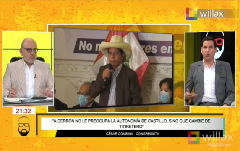 César Combina: Vladimir Cerrón ha perdido todo contacto con Pedro Castillo y eso lo enfurece