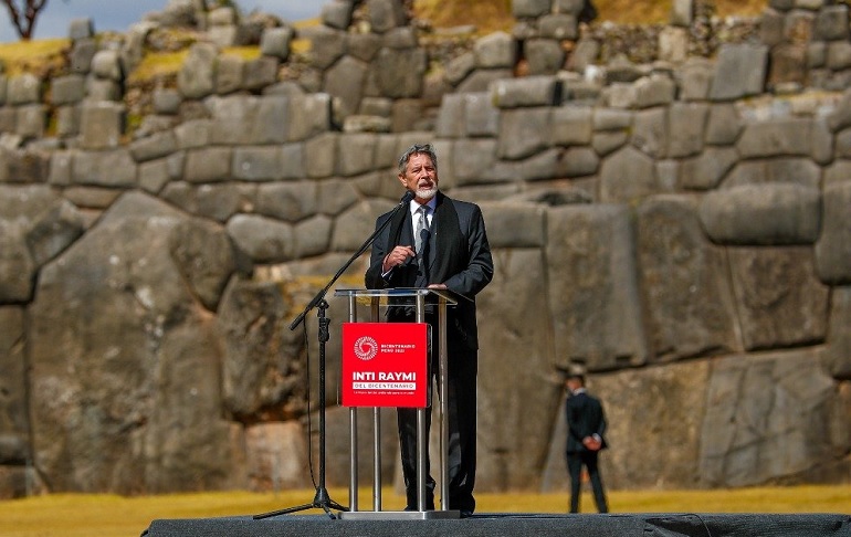 Portada: Francisco Sagasti durante la ceremonia del Inti Raymi: "Los verdaderos enemigos son la intolerancia, la discriminación, el racismo y la corrupción"