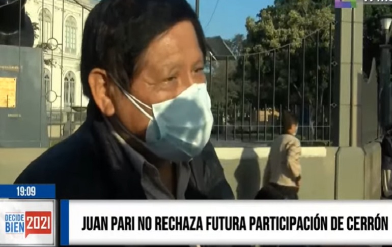 Juan Pari no rechaza futura participación de Vladimir Cerrón en un eventual gobierno de Pedro Castillo