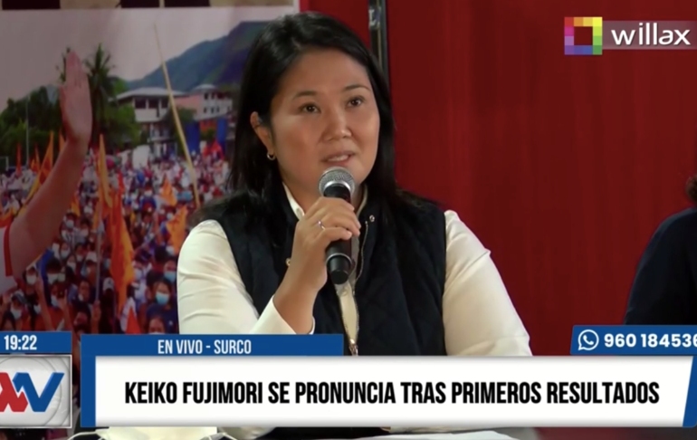 Keiko Fujimori: "Ha habido una estrategia de Perú Libre para distorsionar los resultados" de la segunda vuelta