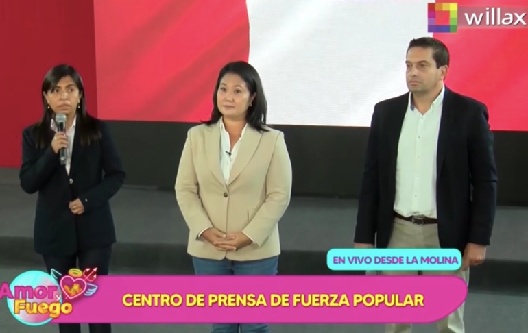 Keiko Fujimori sobre pedido de prisión preventiva de Domingo Pérez: "Hay una intención de perturbar el conteo de votos"