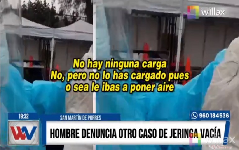 Portada: San Martín de Porres: Hombre denuncia que estuvo a punto de recibir una jeringa vacía