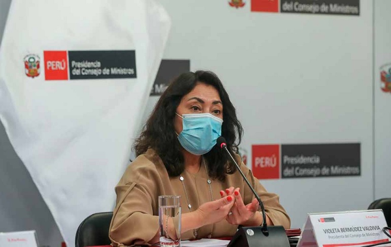 Portada: Violeta Bermúdez informará acuerdos asumidos en Consejo de Ministros frente a la pandemia