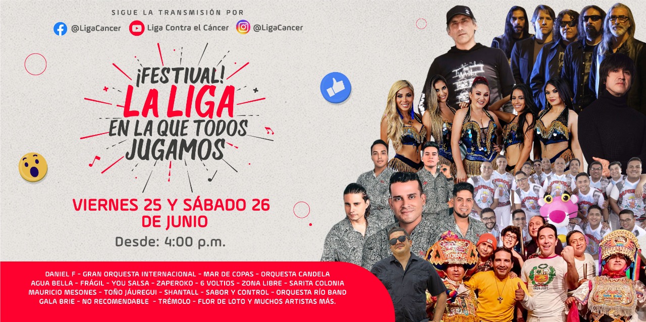 Portada: Liga Contra el Cáncer realizará Festival Musical “La Liga en la que todos jugamos”