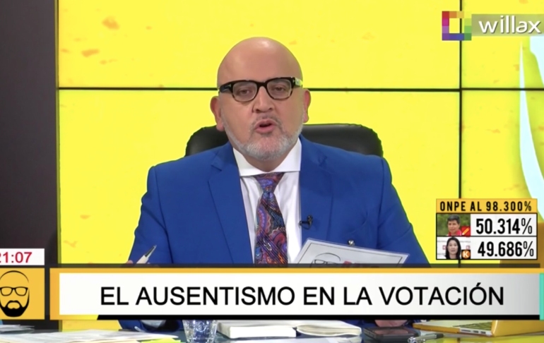 Beto Ortiz: "¿Cómo es posible que a la cuarta parte del país no le haya dado la gana de ir a votar?"