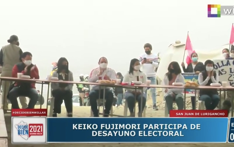 Portada: Keiko Fujimori participa en desayuno electoral en San Juan de Lurigancho