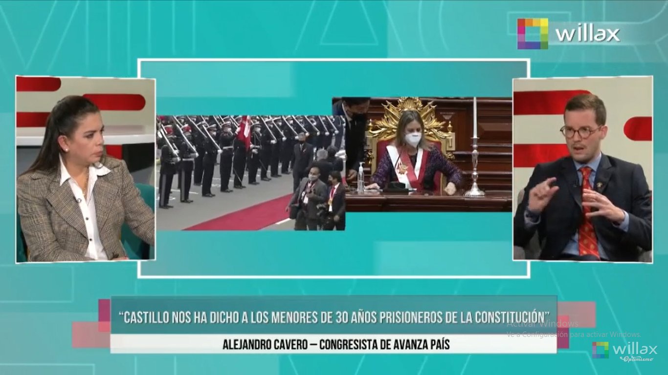 Alejandro Cavero: "Castillo nos ha dicho a los menores de 30 años prisioneros de la Constitución"