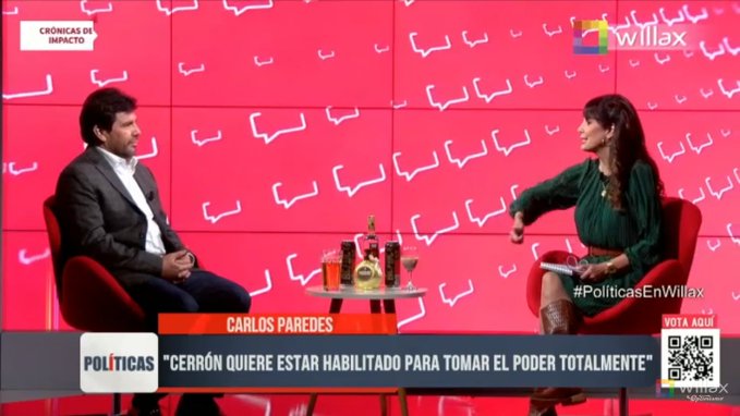 Portada: Carlos Paredes: “Vladimir Cerrón quiere estar habilitado para tomar el poder totalmente”