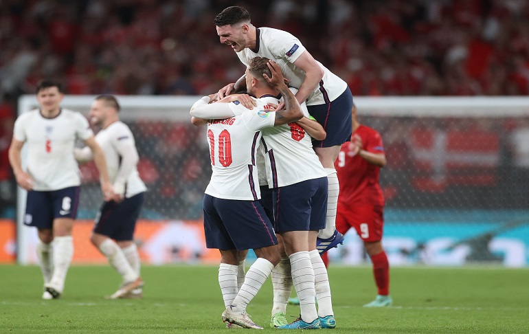 Eurocopa 2021: Inglaterra derrotó 2-1 a Dinamarca y jugará la final ante Italia [VIDEO]