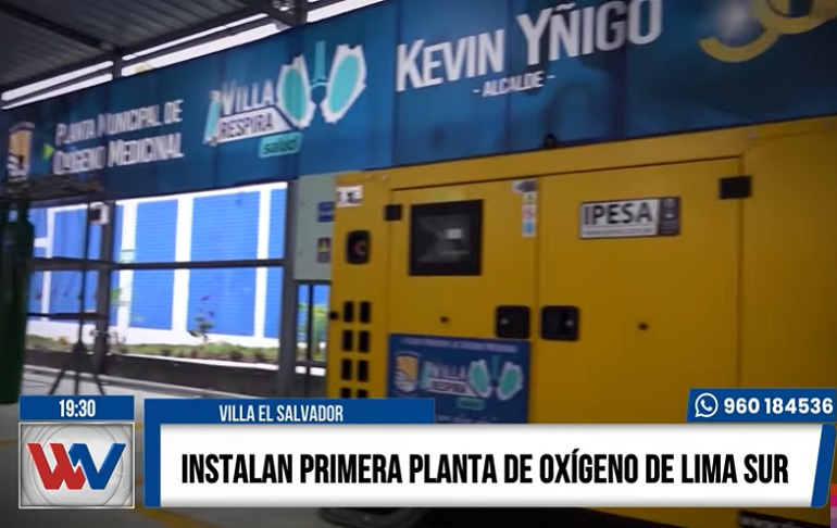 Portada: Villa El Salvador: Instalan primera planta de oxígeno de Lima Sur [VIDEO]