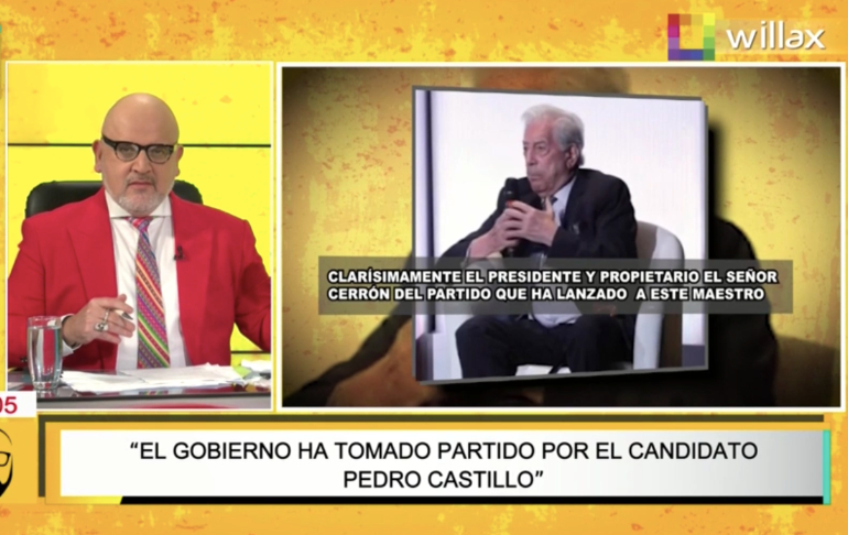 Portada: Beto Ortiz: "Lo dicho por Vargas Llosa va a servir para que la comunidad internacional deje de ser estafada por corresponsales de izquierda"