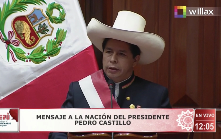 Portada: Pedro Castillo juró como presidente de la República por "una nueva Constitución"