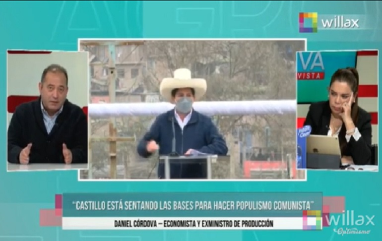 Daniel Córdova: Pedro Castillo está sentando las bases para hacer populismo comunista