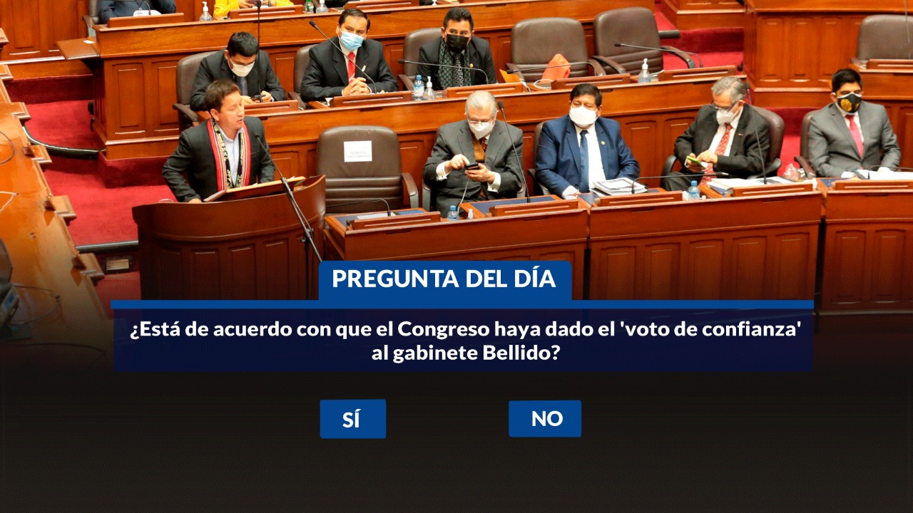 ¿Está de acuerdo con que el Congreso haya dado el voto de confianza al gabinete Bellido?