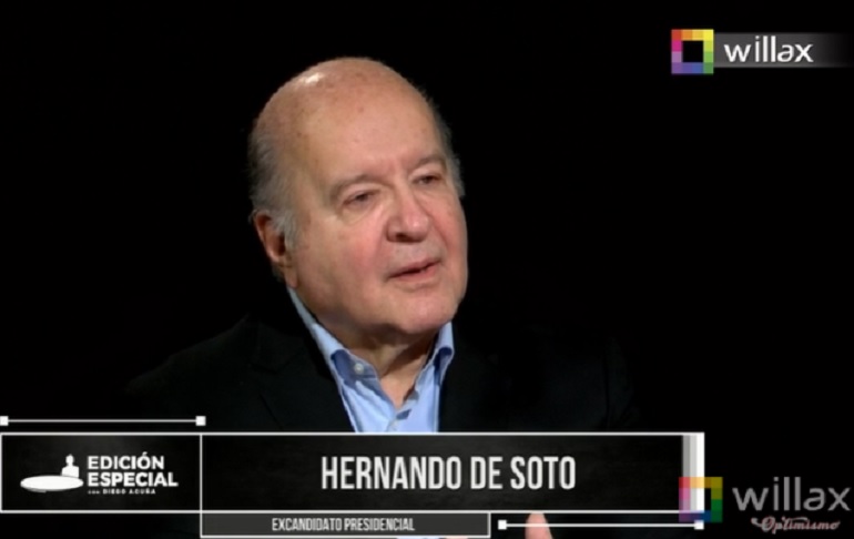 Hernando de Soto: Los que han ganado son marxistas que van a hacer reformas comenzando por la Asamblea Constituyente